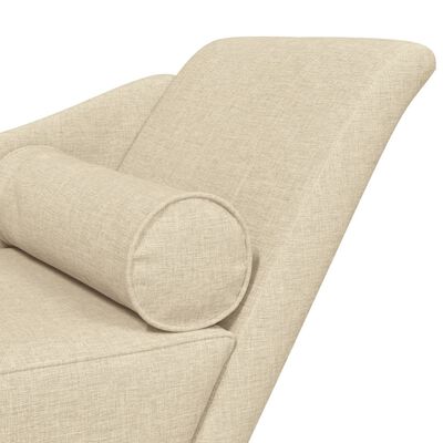 vidaXL Chaise longue met kussens stof crèmekleurig