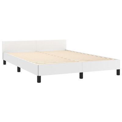 vidaXL Bedframe met hoofdbord kunstleer wit 140x190 cm