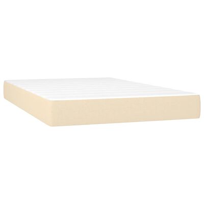 vidaXL Boxspring met matras stof crèmekleurig 120x200 cm