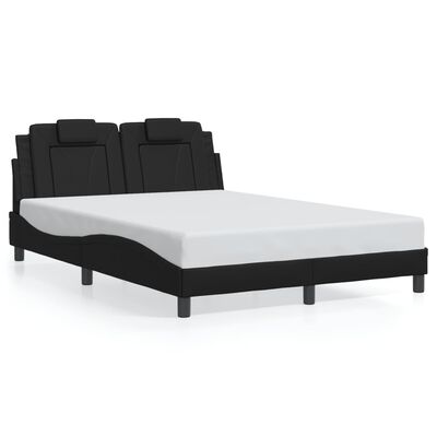 vidaXL Bedframe met hoofdbord kunstleer zwart 140x200 cm