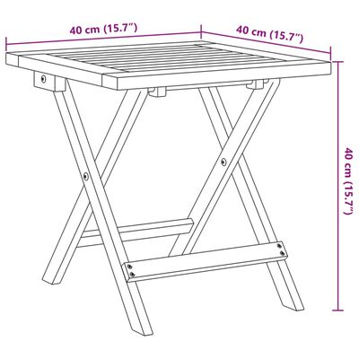 vidaXL Ligbed met tafel massief acaciahout en stof donkerblauw