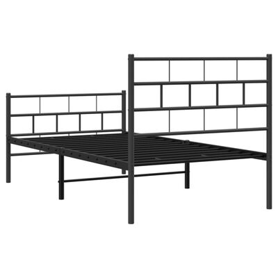 vidaXL Bedframe met hoofd- en voeteneinde metaal zwart 100x200 cm