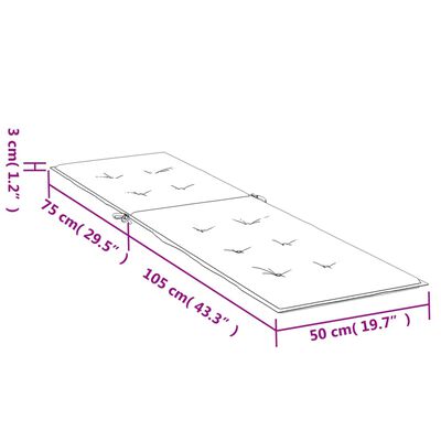 vidaXL Terrasstoelkussen (75+105)x50x4 cm rood