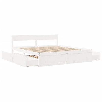 vidaXL Bedframe zonder matras massief grenenhout wit 180x200 cm