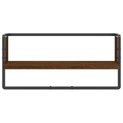 vidaXL Wandschap met stang 65x25x30 cm bruin eikenkleur