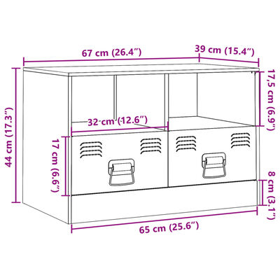 vidaXL Tv-meubel 67x39x44 cm staal roze