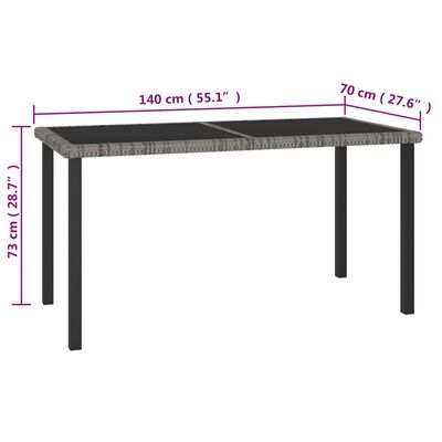 vidaXL 5-delige Tuinset poly rattan grijs