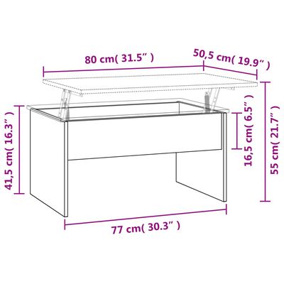 vidaXL Salontafel 80x50,5x41,5 cm bewerkt hout betongrijs