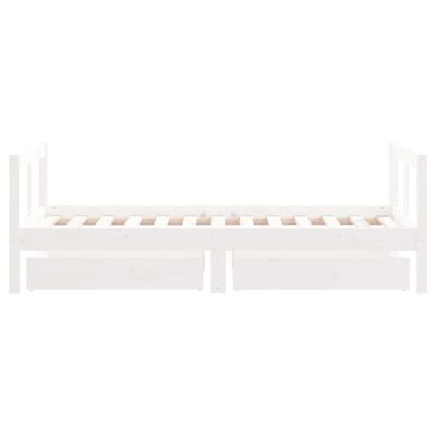 vidaXL Kinderbedframe met lades 80x160 cm massief grenenhout wit