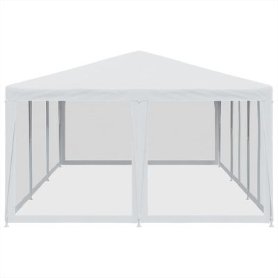 vidaXL Partytent met 10 mesh zijwanden 6x4 m HDPE wit