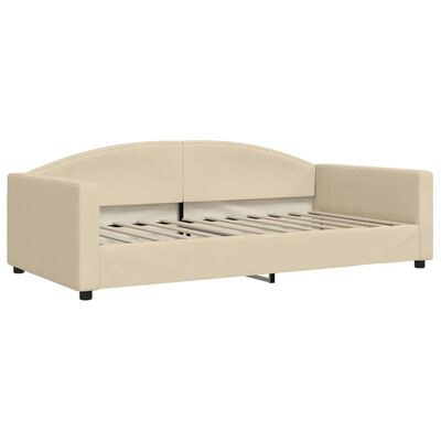 vidaXL Slaapbank met matras 100x200 cm stof crèmekleurig