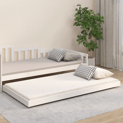 vidaXL Bedframe zonder matras massief grenenhout wit 80x200 cm