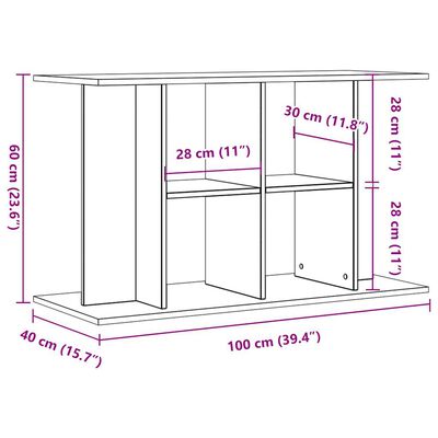 vidaXL Aquariumstandaard 100x40x60 cm bewerkt hout oud houtkleurig