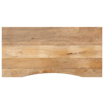 vidaXL Bureaublad met ronding 120x60x2,5 cm massief ruw mangohout