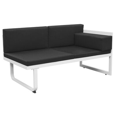 vidaXL 5-delige Loungeset textileen aluminium zwart