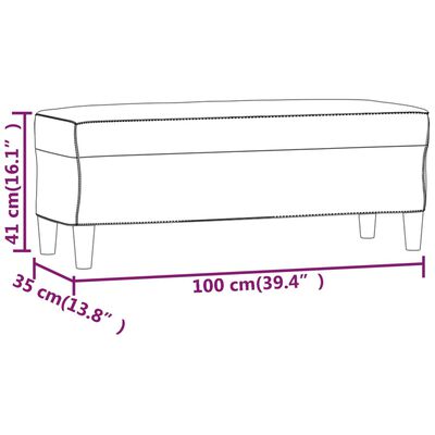 vidaXL Bankje 100x35x41 cm fluweel crèmekleurig