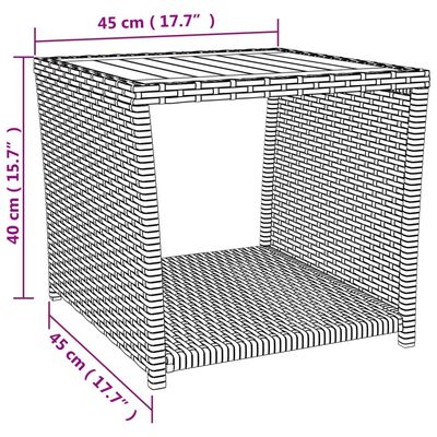 vidaXL Salontafel met houten blad poly ratten massief acaciahout grijs