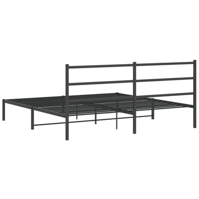 vidaXL Bedframe met hoofdbord metaal zwart 200x200 cm