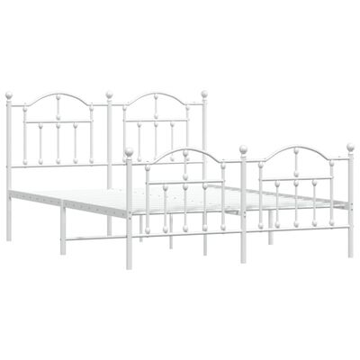 vidaXL Bedframe met hoofd- en voeteneinde metaal wit 140x200 cm