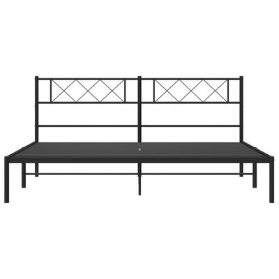 vidaXL Bedframe met hoofdbord metaal zwart 193x203 cm