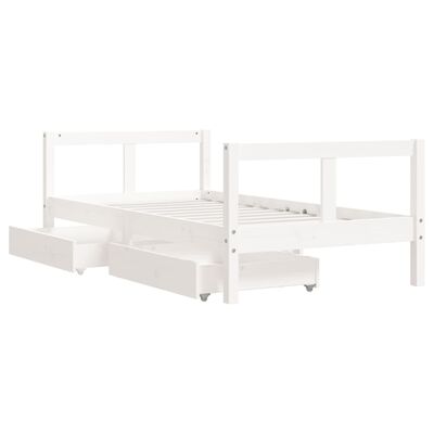 vidaXL Kinderbedframe met lades 80x160 cm massief grenenhout wit