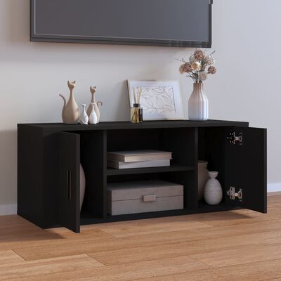 vidaXL Tv-meubel 100x35x40 cm bewerkt hout zwart