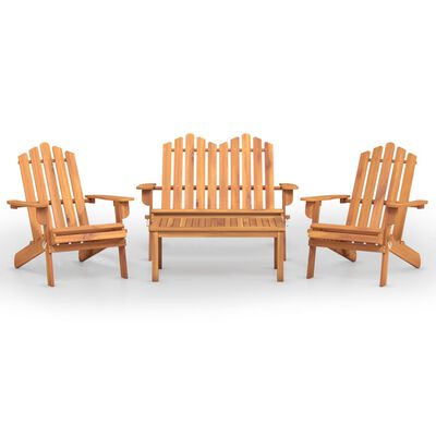 vidaXL 4-delige Loungeset Adirondack massief acaciahout