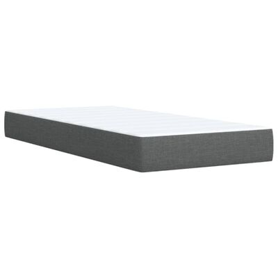 vidaXL Boxspring met matras stof donkergrijs Single