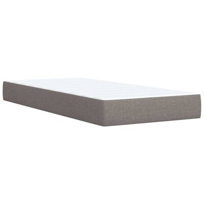 vidaXL Boxspring met matras stof taupe 100x200 cm