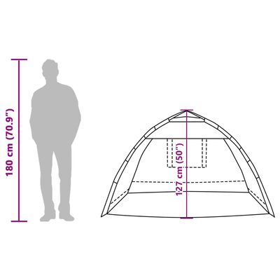 vidaXL Strandtent 2-persoons waterdicht snelontgrendeling azuurblauw