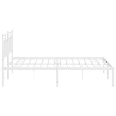 vidaXL Bedframe met hoofdbord metaal wit 150x200 cm