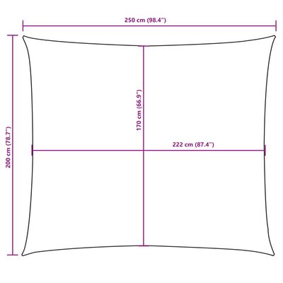 vidaXL Zonnescherm rechthoekig 2x2,5 m oxford stof zwart