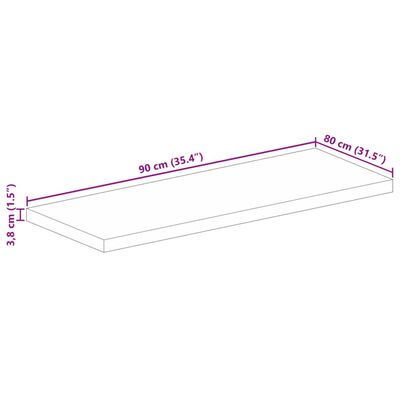 vidaXL Tafelblad rechthoekig 90x80x3,8 cm massief gerecycled hout