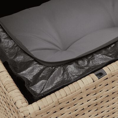 vidaXL 11-delige Tuinset met kussens poly rattan beige