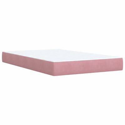 vidaXL Boxspring met matras fluweel roze 120x200 cm