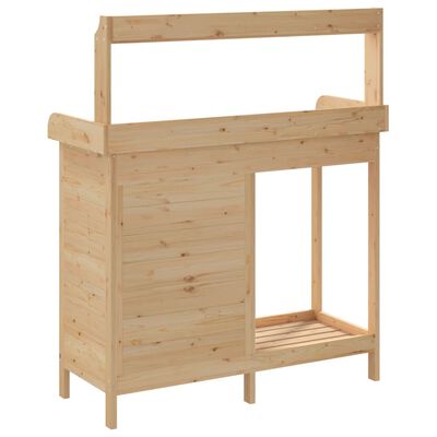 vidaXL Oppottafel met kast 110,5x45x124,5 cm massief vurenhout