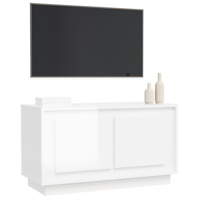 vidaXL Tv-meubel 80x35x45 cm bewerkt hout hoogglans wit