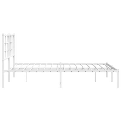 vidaXL Bedframe met hoofdbord metaal wit 140x200 cm