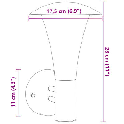 vidaXL Buitenwandlamp roestvrij staal zwart