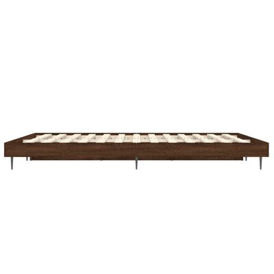 vidaXL Bedframe bewerkt hout bruin eikenkleur 135x190 cm