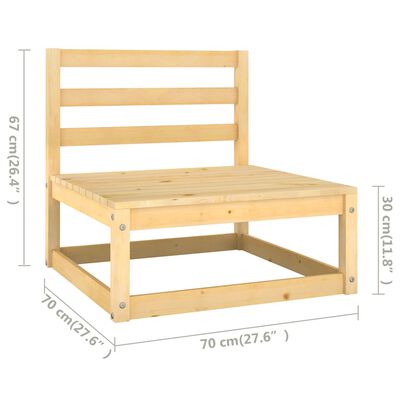 vidaXL 6-delige Loungeset met kussens massief grenenhout