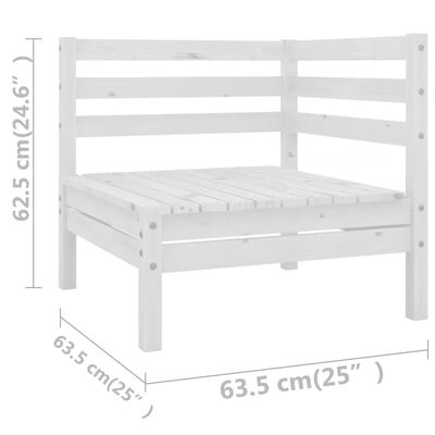 vidaXL 9-delige Loungeset massief grenenhout wit