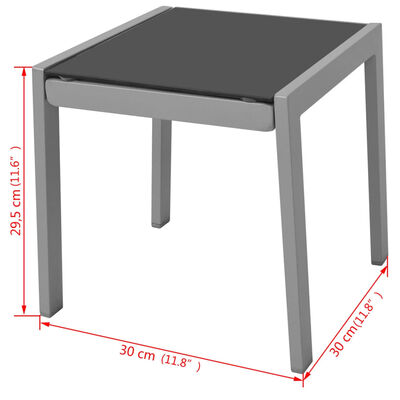 vidaXL Ligbedden met tafel aluminium zwart