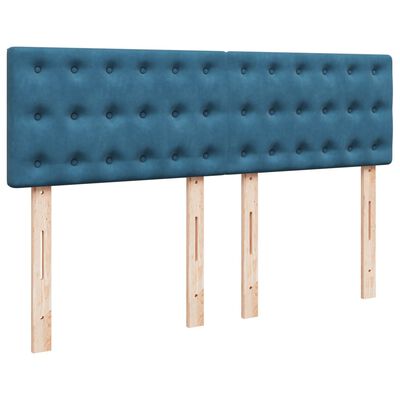 vidaXL Boxspring met matras fluweel blauw 140x190 cm