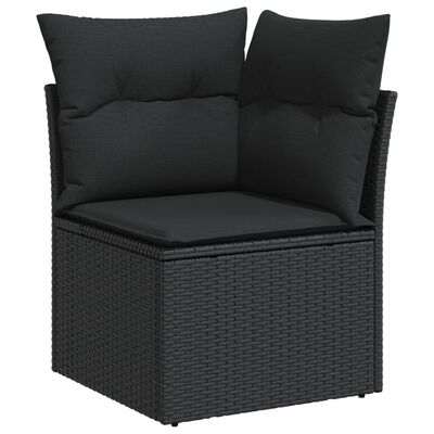 vidaXL 13-delige Loungeset met kussens poly rattan zwart