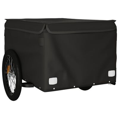 vidaXL Fietstrailer 45 kg ijzer zwart