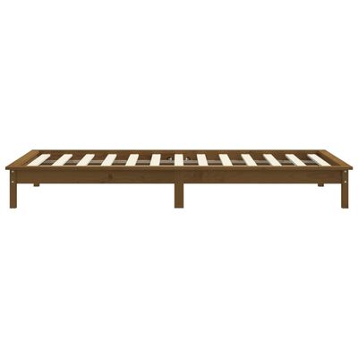 vidaXL Bedframe massief hout honingbruin 75x190 cm