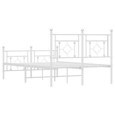 vidaXL Bedframe met hoofd- en voeteneinde metaal wit 120x200 cm