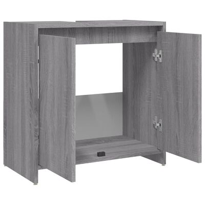 vidaXL Badkamerkast 60x33x61 cm bewerkt hout grijs sonoma eikenkleurig