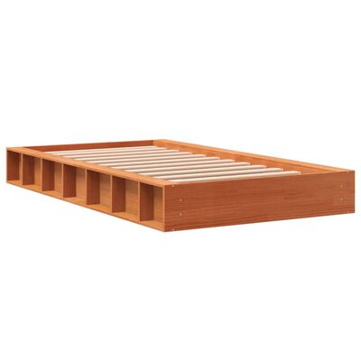 vidaXL Bedframe zonder matras massief grenenhout wasbruin 90x190 cm